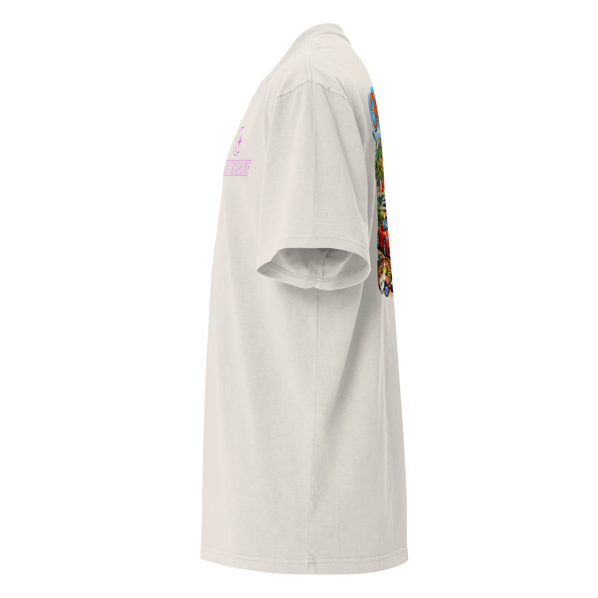 Nightshades Monaco Monte-Carlo Oversized faded t-shirt (multi color) — Faded Black / S