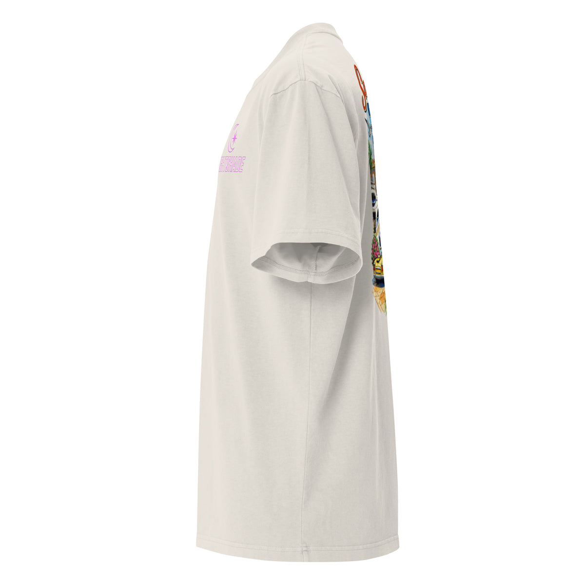 Nightshades St Tropez Oversized faded t-shirt (Multi color) — Faded Black / S